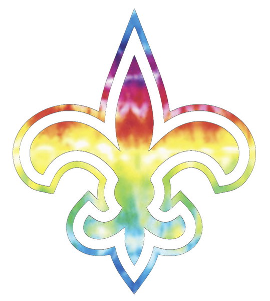 New Orleans Saints Crucial Catch Cancer Alternate Logo Tie Dye Vinyl Decal PICK SIZE