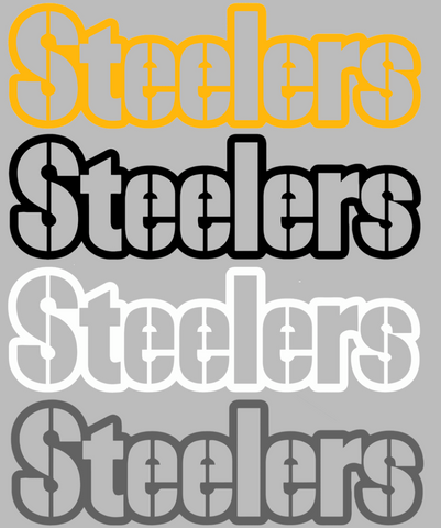 Pittsburgh Steelers Team Name Logo Premium DieCut Vinyl Decal PICK COLOR & SIZE