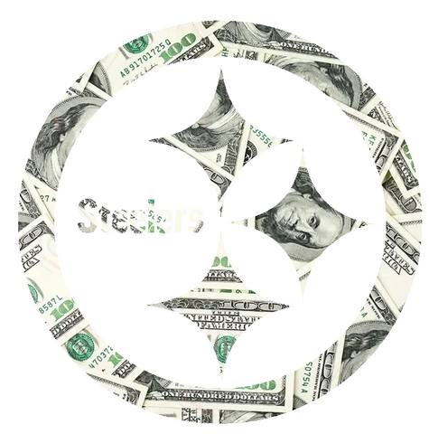 Pittsburgh Steelers Money Print Team Logo Premium DieCut Vinyl Decal PICK SIZE