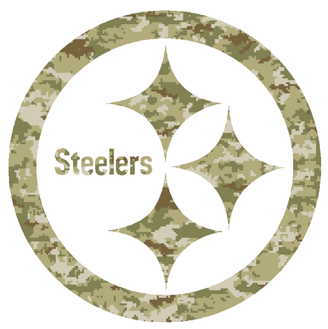Pittsburgh Steelers Salute to Service Team Logo Camouflage Camo Vinyl Decal PICK SIZE