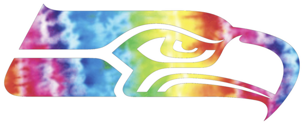 Seattle Seahawks Crucial Catch Cancer Team Logo Tie Dye Vinyl Decal PICK SIZE