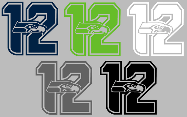 Seattle Seahawks 12th Man Logo Premium DieCut Vinyl Decal PICK COLOR & SIZE