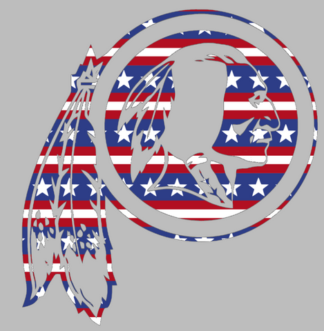 Washington Redskins Stars & Stripes Retro Throwback Logo USA American Flag Vinyl Decal PICK SIZE