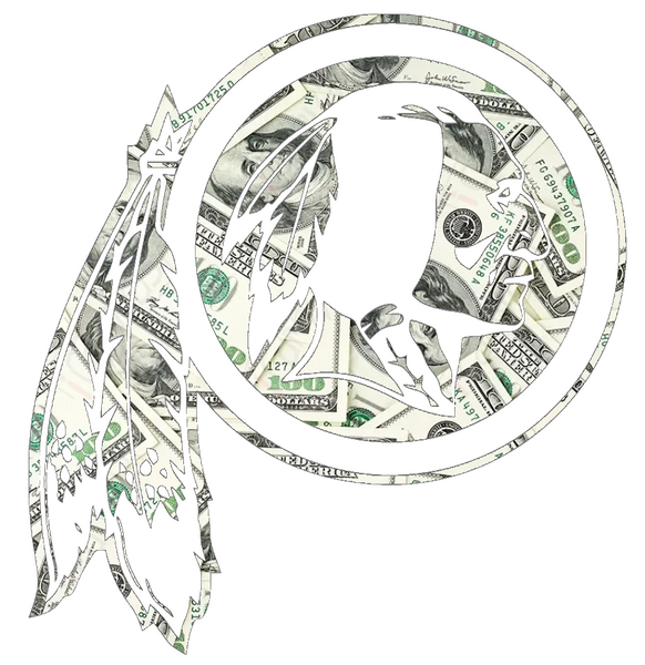 Washington Redskins Money Print Retro Throwback Logo Premium DieCut Vinyl Decal PICK SIZE