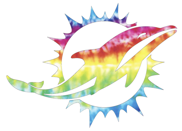 Miami Dolphins Crucial Catch Cancer Team Logo Tie Dye Vinyl Decal PICK SIZE