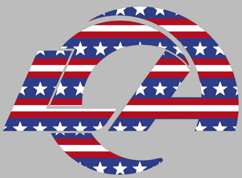 Los Angeles Rams Stars & Stripes Team Logo USA American Flag Vinyl Decal PICK SIZE