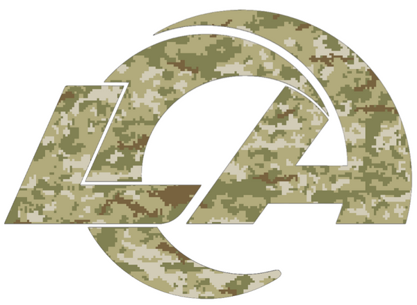 Los Angeles Rams Salute to Service Team Logo Camouflage Camo Vinyl Decal PICK SIZE
