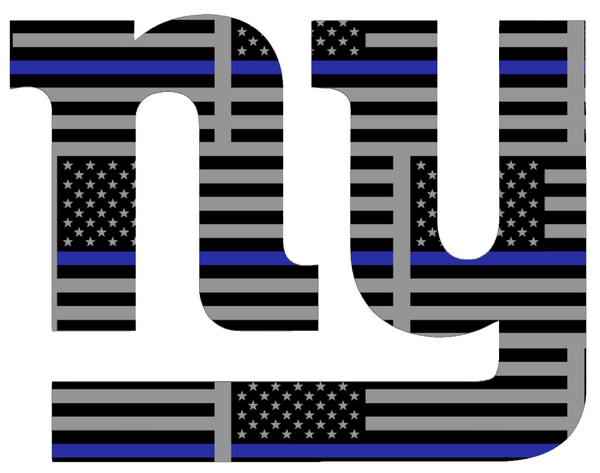 New York Giants Thin Blue Line Team Logo American Flag Premium DieCut Vinyl Decal PICK SIZE
