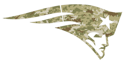 New England Patriots Salute to Service Team Logo Camouflage Camo Vinyl Decal PICK SIZE