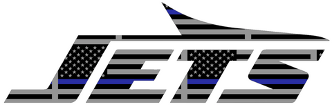 New York Jets Thin Blue Line Team Logo American Flag Premium DieCut Vinyl Decal PICK SIZE
