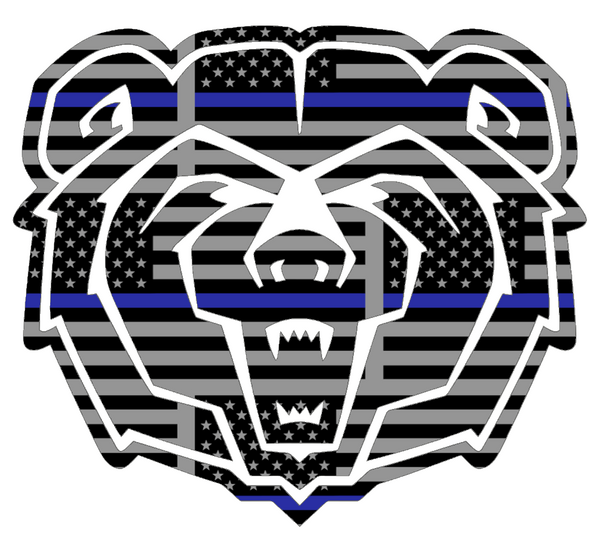 Missouri State Bears Team Logo Thin Blue Line American Flag Premium DieCut Vinyl Decal PICK SIZE