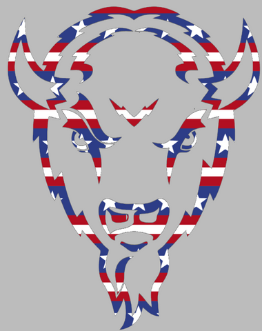 Marshall Thundering Herd Mascot Logo Stars & Stripes USA American Flag Vinyl Decal PICK SIZE