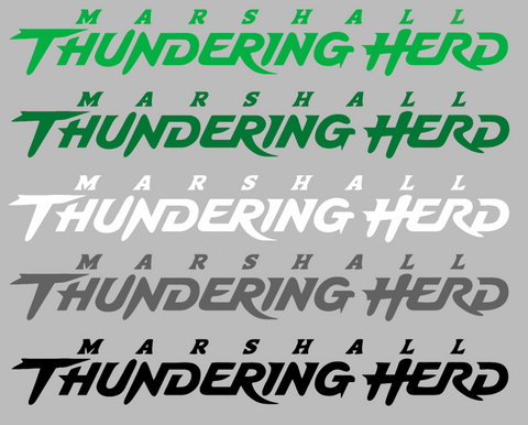 Marshall Thundering Herd Team Name Logo Premium DieCut Vinyl Decal PICK COLOR & SIZE