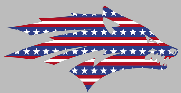 Nevada Wolf Pack Team Logo Stars & Stripes USA American Flag Vinyl Decal PICK SIZE