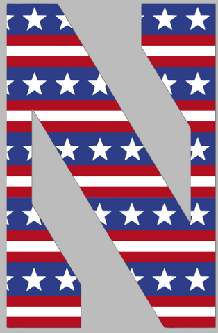 Northwestern Wildcats Team Logo Stars & Stripes USA American Flag Vinyl Decal PICK SIZE