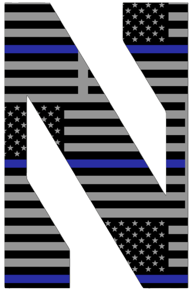 Northwestern Wildcats Team Logo Thin Blue Line American Flag Premium DieCut Vinyl Decal PICK SIZE