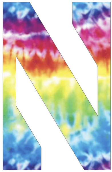 Northwestern Wildcats Team Logo Crucial Catch Cancer Tie Dye Vinyl Decal PICK SIZE