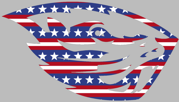Oregon State Beavers Team Logo Stars & Stripes USA American Flag Vinyl Decal PICK SIZE