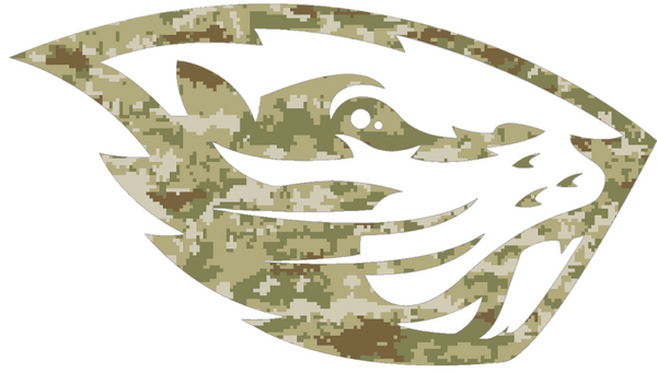 Oregon State Beavers Team Logo Salute to Service Camouflage Camo Vinyl Decal PICK SIZE
