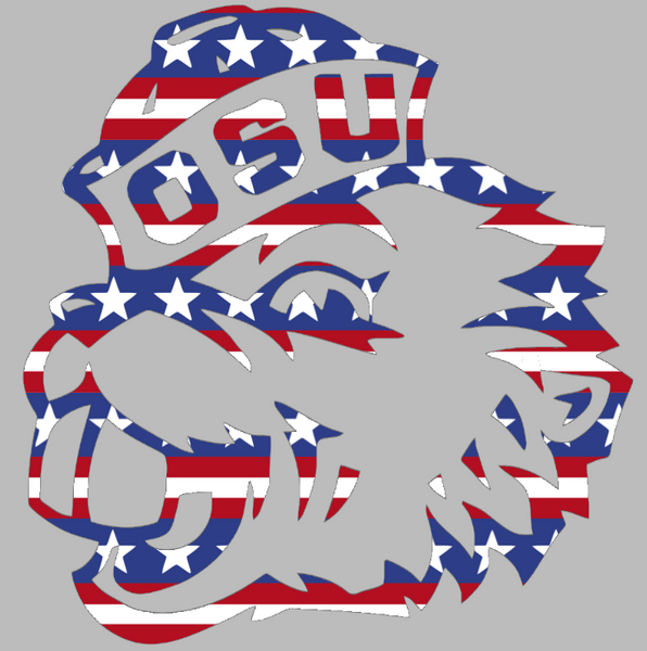 Oregon State Beavers Alternate Logo Stars & Stripes USA American Flag Vinyl Decal PICK SIZE