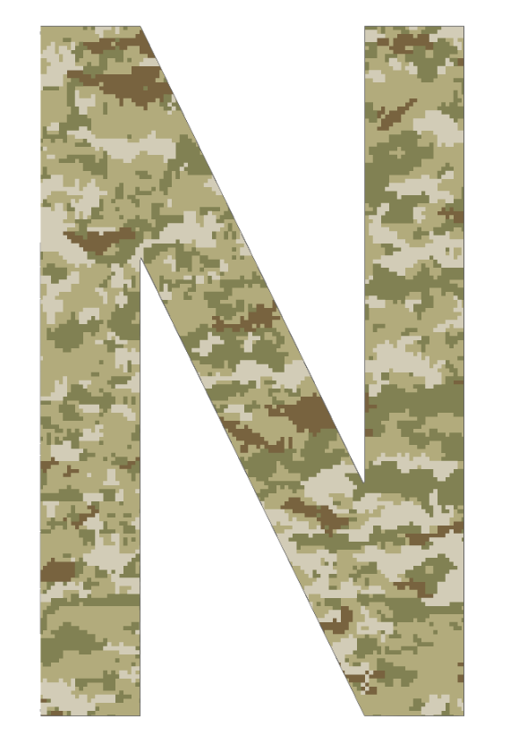 Nebraska Cornhuskers Alternate N Logo Salute to Service Camouflage Camo Vinyl Decal PICK SIZE