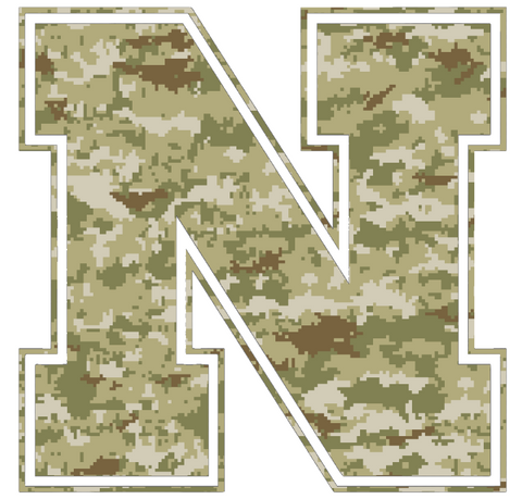 Nebraska Cornhuskers Team Logo Salute to Service Camouflage Camo Vinyl Decal PICK SIZE