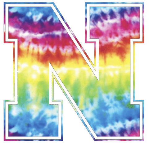 Nebraska Cornhuskers Team Logo Crucial Catch Cancer Tie Dye Vinyl Decal PICK SIZE