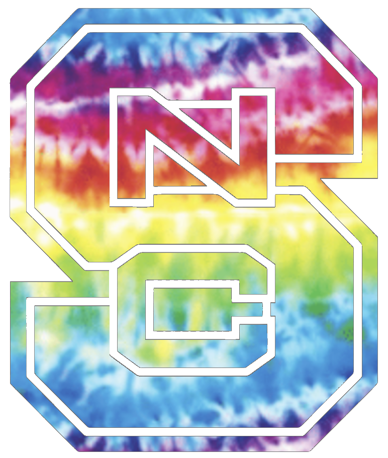 North Carolina NC State Wolfpack Team Logo Crucial Catch Cancer Tie Dye Vinyl Decal PICK SIZE