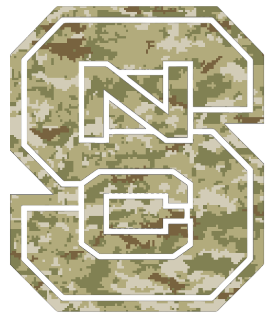 North Carolina NC State Wolfpack Team Logo Salute to Service Camouflage Camo Vinyl Decal PICK SIZE