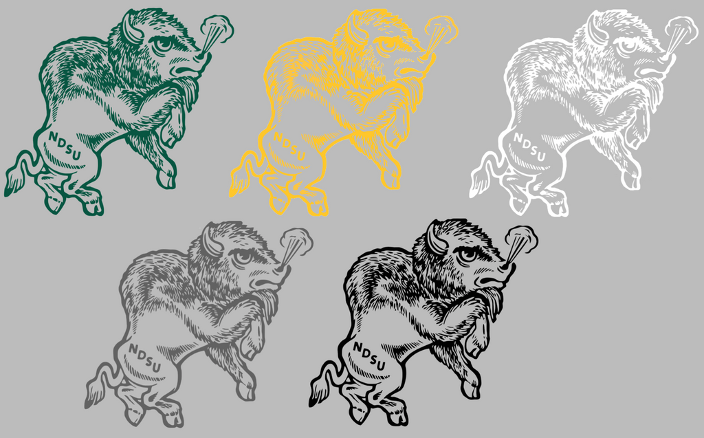 North Dakota State Bison Retro Throwback Logo Premium DieCut Vinyl Decal PICK COLOR & SIZE