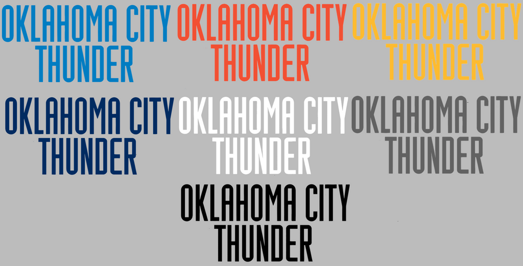 Oklahoma City Thunder Team Name Logo Premium DieCut Vinyl Decal PICK COLOR & SIZE