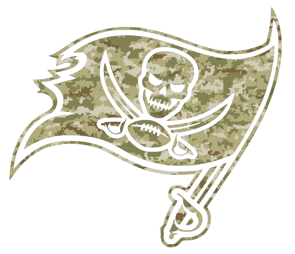 Tampa Bay Buccaneers Salute to Service Team Logo Camouflage Camo Vinyl Decal PICK SIZE