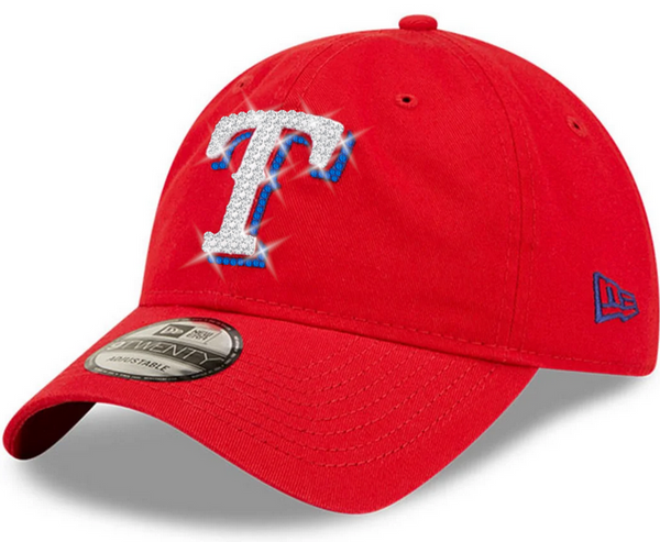 Texas Rangers Swarovski Crystal Bling Womens New Era Adjustable Hat Red
