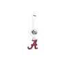 Alabama Crimson Tide White College Belly Button Navel Ring - Pick Your Color