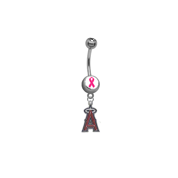 Anaheim Angels Breast Cancer Awareness Belly Button Navel Ring