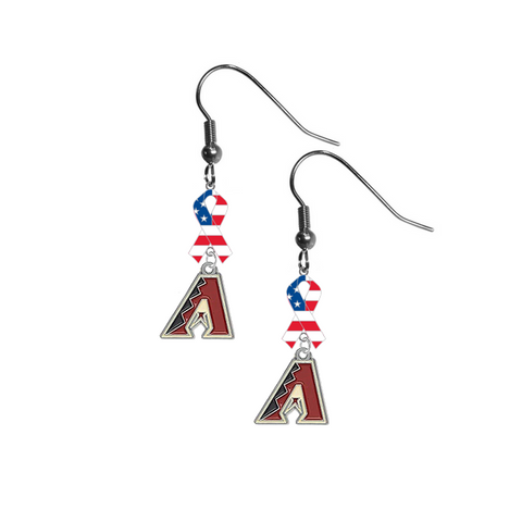 Arizona Diamondbacks MLB USA American Flag Ribbon Dangle Earrings