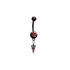 Arizona State Sun Devils Style 2 BLACK W/ RED GEM College Belly Button Navel Ring