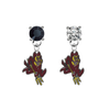 Arizona State Sun Devils BLACK & CLEAR Swarovski Crystal Stud Rhinestone Earrings