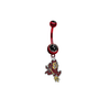 Arizona State Sun Devils RED W/ BLACK GEM College Belly Button Navel Ring -