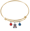 Arizona Wildcats Gold NCAA Expandable Wire Bangle Charm Bracelet