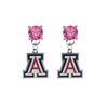 Arizona Wildcats PINK Swarovski Crystal Stud Rhinestone Earrings