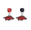 Arkansas Razorbacks RED & BLACK Swarovski Crystal Stud Rhinestone Earrings