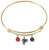 Atlanta Falcons Gold NFL Expandable Wire Bangle Charm Bracelet