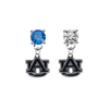Auburn Tigers BLUE & CLEAR Swarovski Crystal Stud Rhinestone Earrings