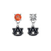 Auburn Tigers ORANGE & CLEAR Swarovski Crystal Stud Rhinestone Earrings