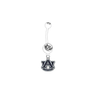 Auburn Tigers WHITE College Belly Button Navel Ring