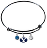 BYU Brigham Young Cougars Black Expandable Wire Bangle Charm Bracelet