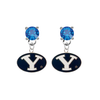 BYU Brighgam Young Cougars BLUE Swarovski Crystal Stud Rhinestone Earrings
