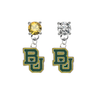 Baylor Bears GOLD & CLEAR Swarovski Crystal Stud Rhinestone Earrings