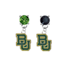 Baylor Bears GREEN & BLACK Swarovski Crystal Stud Rhinestone Earrings